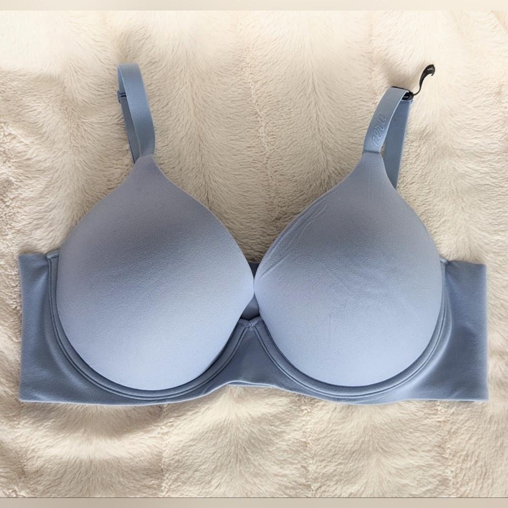Aerie SMOOTHEZ Pull on lightly lined plunge Bra pastel blue 36c